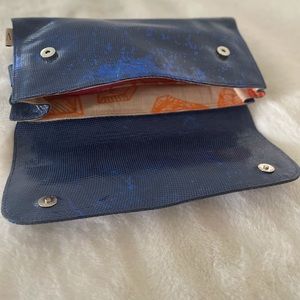 New Blue moon light leather Clutch vintage versatile style